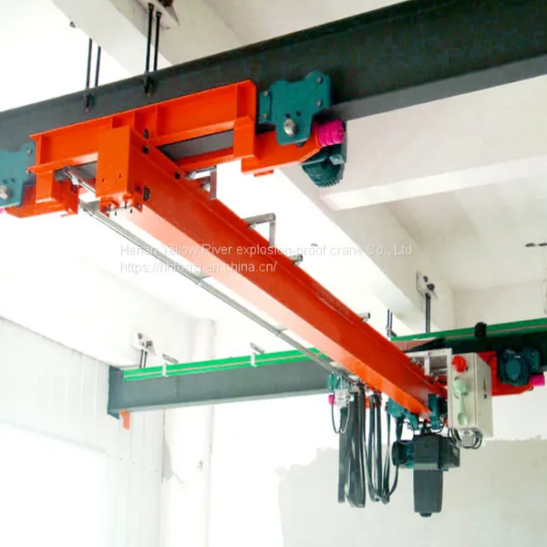 2T Span 12m Suspended Single Girder Eot Crane Remote Control Single Speed,Electric Hoist Suspension Crane
