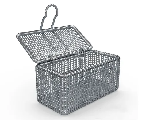 Micro Fine Mesh Baskets With Lids Fine Mesh Boxes With Hinged Removable Lid photo-3