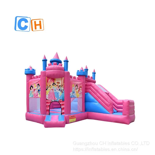 Inflatable Princess Bouncer Jumping Castle Slide Commercial Bounce House With Slide Bounce House Slide Combo