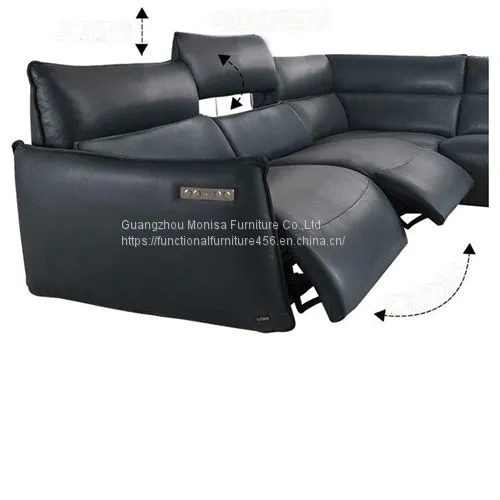 Italian Leather Sofa Italian Living Room Combination Sofa Space Capsule Electric Function Italian Light Luxury photo-3