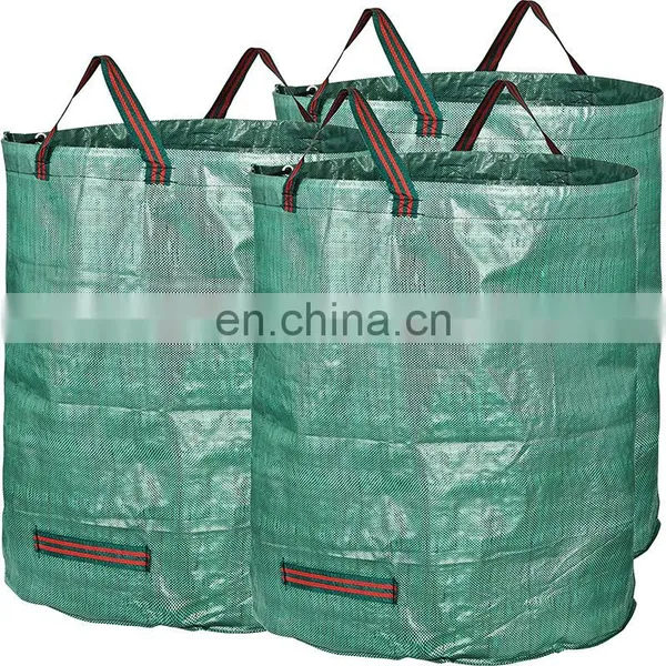 Heavy Duty 120L Reusable Hard Bottom Yard Lawn and Leaves Green Garden Waste Bag photo-3