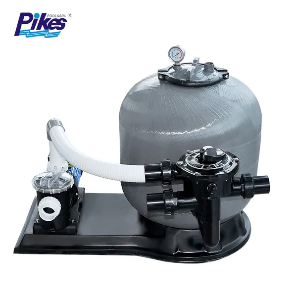 Side Mount Outdoor Sand Filter Pump Combo With Glass Fiber Tank Full Filtration System for Swimming Pools Easy Operation photo-4