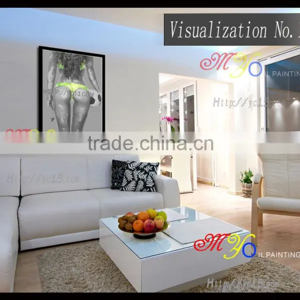 Open Hot Sexi Images for Girls Hand Painted Football Star African Women Oil Paintings YB-70 photo-4