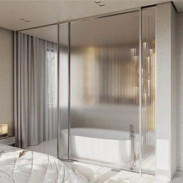 With OPK Sliding System Glass Partition Door for Bedroom Living Room and Bathroom Room Divider Star Hotel Villa Apartment Use photo-3