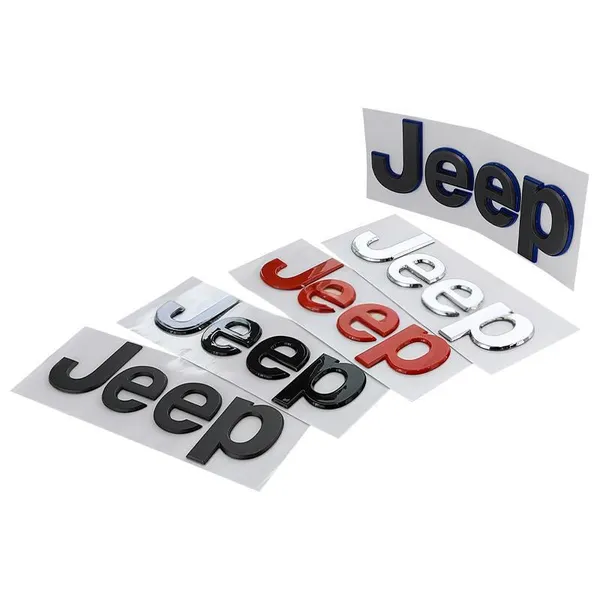 3D Matte Black JEEP Letter ABS Emblem Plastic Car Badge Sticker Decals Chrome Auto Logo
