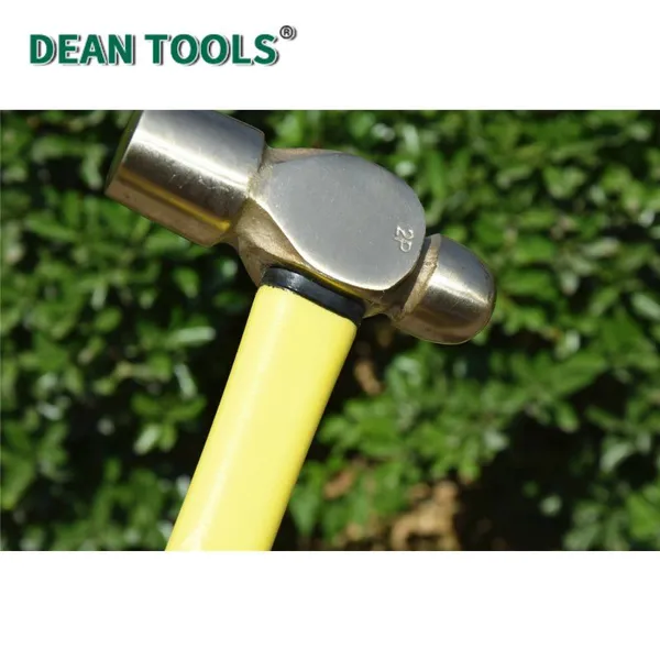 Non-Sparking Brass Ball Pein Hammer,Non-Sparking,Ball Pein Design,Flat Face,Impact Resistant photo-3