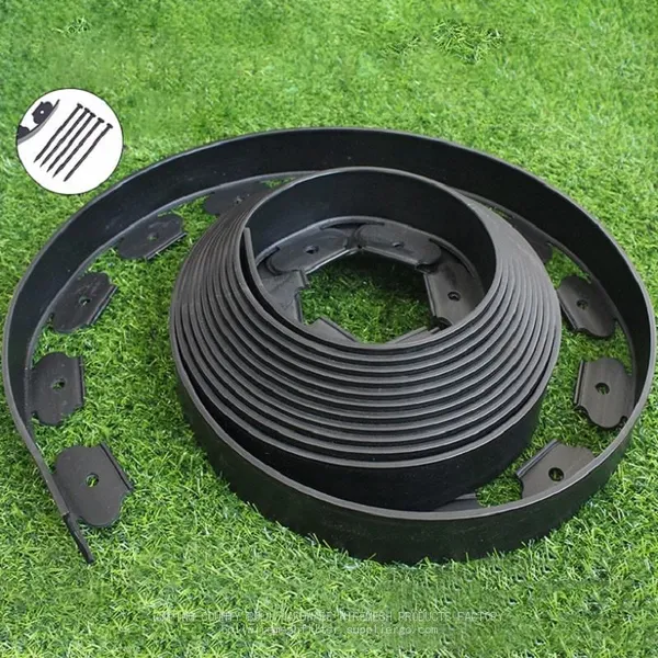 Garden Landscape Edging Kit With Anchoring Spikes Plastic Lawn Border for Landscaping Flower Gardens Lawn BOLI