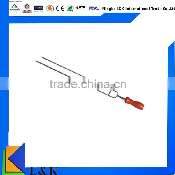 Wooden Handle Bbq Skewer/stainless Bbq Skewer