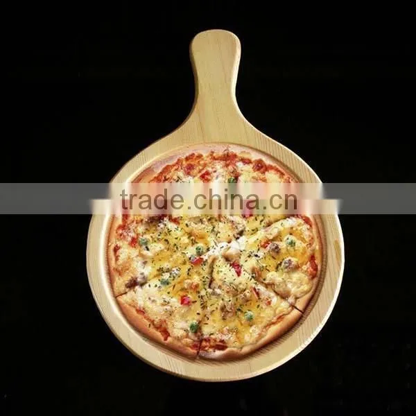 Bamboo Cutting Board Wood Pizza Peel / Cutting Board / Serving Tray Round Pizza Cutting Board