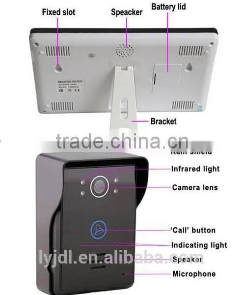 Hot Selling 9''color Wireless Video Door Bell,alarm Video Intercom Doorbell,wireless Unlocking photo-5