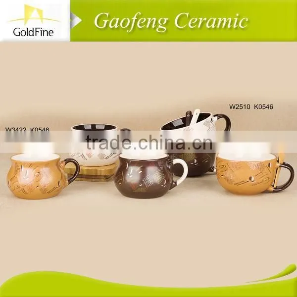 2014 Wholesale Ceramic Soup Bowl With Handle/ Bowl Supply photo-3
