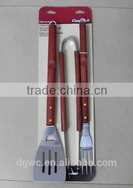 stainless steel 3pcs bbq tools 2 in 1 spatula tong