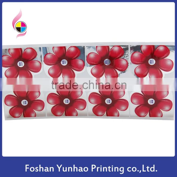 roll label printing waterproof feature custom shape for sanitary towel sticker printing