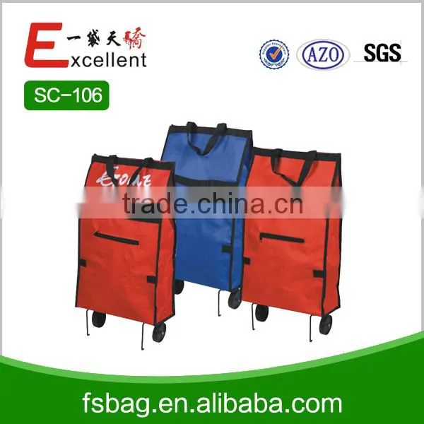 Folding Shopping Trolley Bag With 2 Wheels