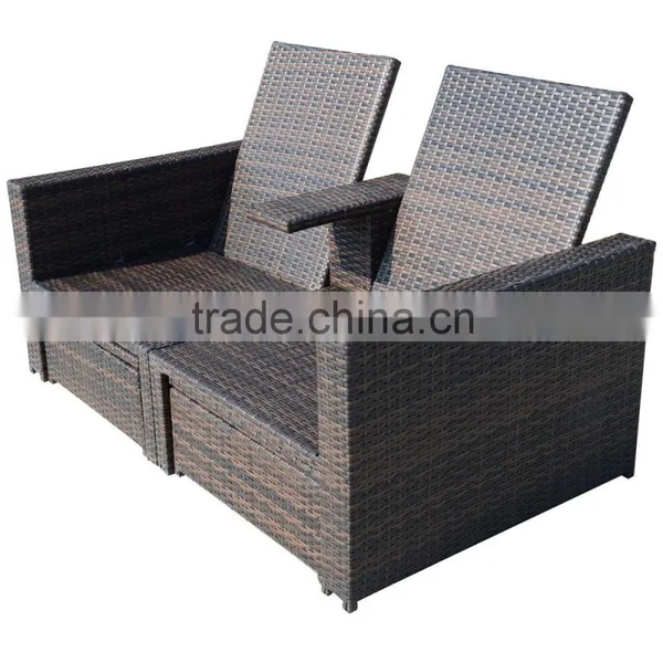 Multifunction New Design Double Outdoor Living Garden Daybed Philippines Bamboo And Rattan Furniture photo-4