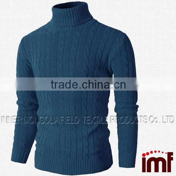 Mens Casual Turtleneck Slim Fit Pullover Sweaters With Twist Patterned photo-2