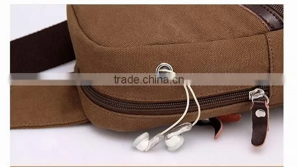 Men Vintage Retro Canvas Chest Bag With Shoulder Canvas Satchel Bag Tote Bag photo-5