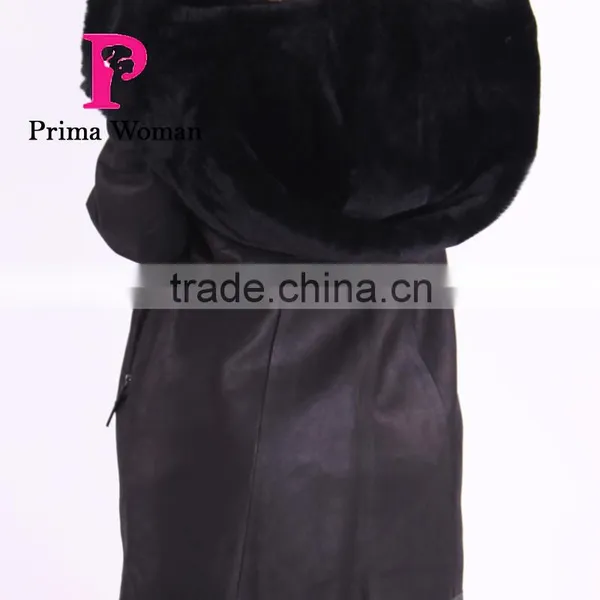 New Design Used Long Winter Women Coat With Medium Length Wool Fur photo-6