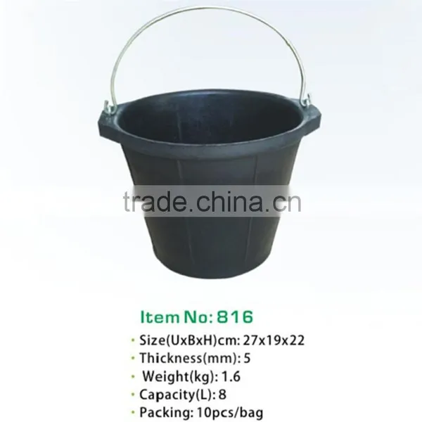 Recycled Rubber Bucket,flexible Rubber Pail With Steel Handle photo-4