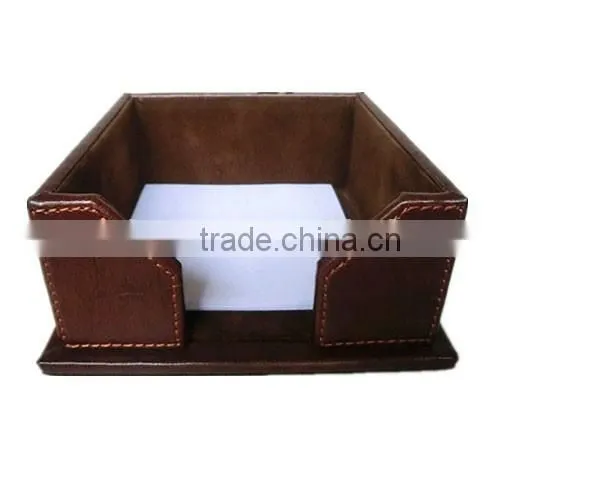 Dark Brown Good Quality Handmade Flannelette Inside Custom Leather Paper Holder photo-2