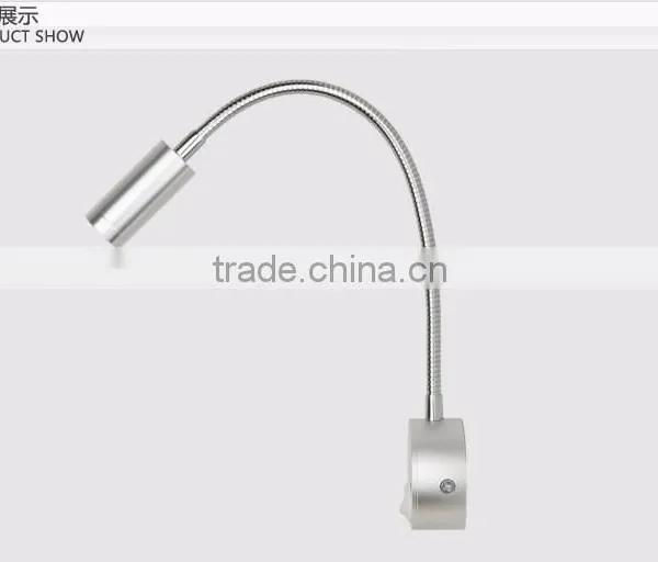 3W LED Wall Mount Light for Hotel Bedside Reading Lamp With Flexible Gooseneck On/off Switch Quality Choice photo-3