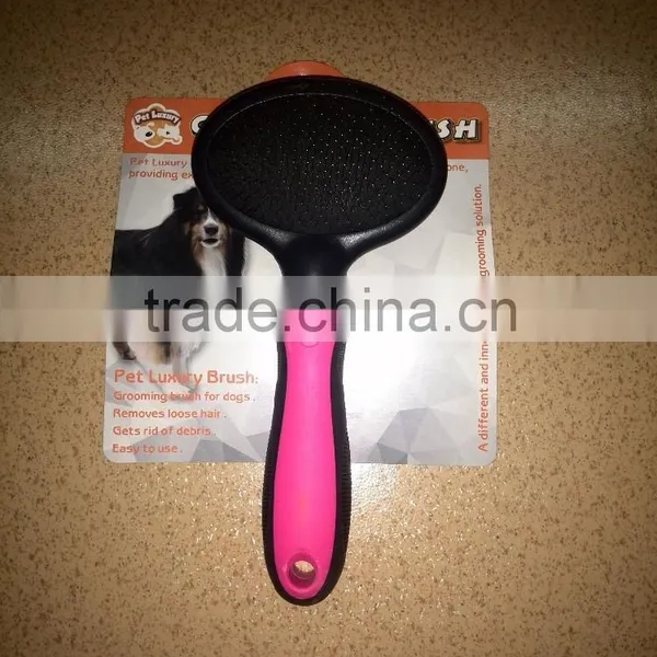 2016 Easy Clean Anti-allergic Pet Grooming Products Rubber Handle Big Stainless Steel Dog Comb photo-2
