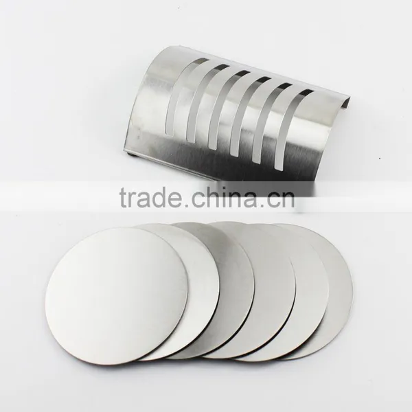 Round Shape Stainless Steel Coaster With Holder Set photo-2