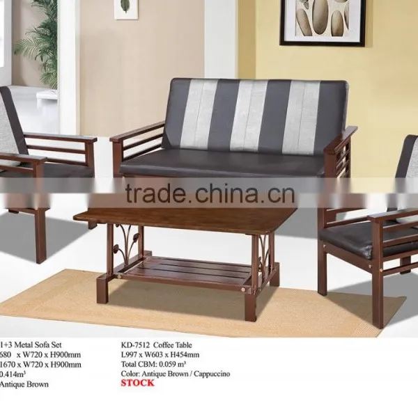 Metal Sofa Set 1+1+3 & Coffee Table