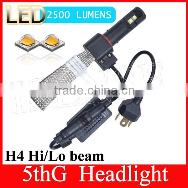 H4 LED Headlight Bulbs Conversion Kit With Flexible Tinned Copper Braid photo-3