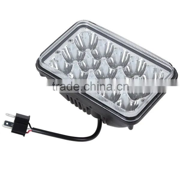 Truck Parts 4x6" 45w Square 4x4 Accessories Led Headlight High Low Beam Headlamp for Offroad Excavator, Truck, Heavy Machinery photo-3
