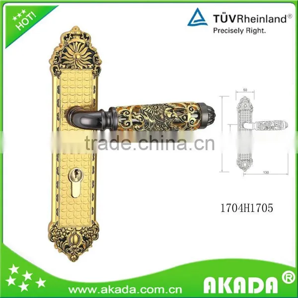 New Design Zinc Alloy Bedroom Door Handle On Plate 1704H1705