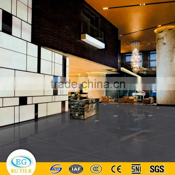 Nero Black Sandstone Imitating Double Charge Polished Porcelain Ceramic Tile photo-3