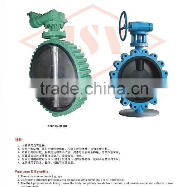 Worm Gear Operated Cast Iron Full Lug Type Central Line Epoxy Coating Lug Type Butterfly Valve photo-6