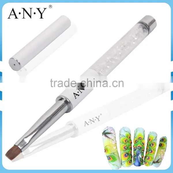 ANY Nail Art UV Gel Nails Building Crystal Pure Kolinsky Nail Art Brush Flat Gel Art