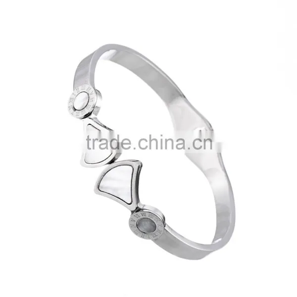 Wholesale Stainless Steel Round Roman Bumerals Bangles Jewelry Party Gift photo-4