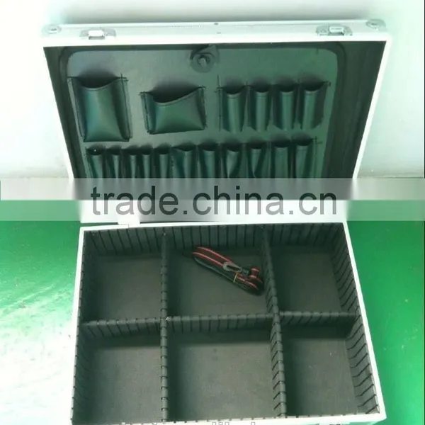 2015 Locking Aluminum Carrl Case,permanent Protection With Lock Very Farm Durable Silver ABS Tool Case With Lock Pocket Dividers photo-5