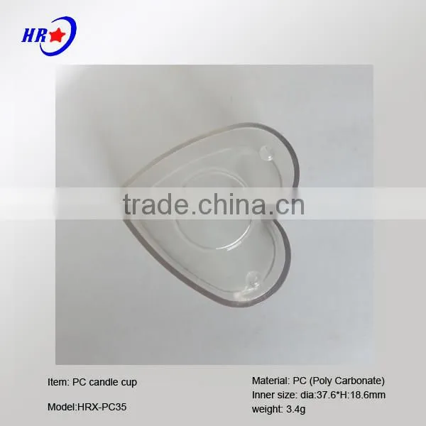 HRX-PC35 TRANSPARENT HEART CANDLE PLASTIC CONTAINER OF BEIJING photo-2