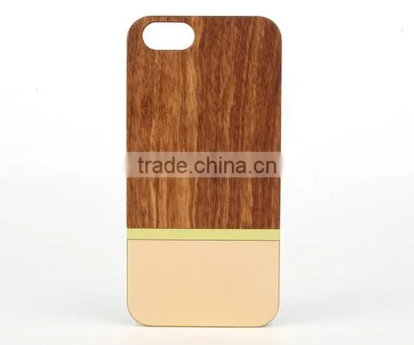 OEM/ODM Luxury Aluminum With Real Wood Case Phone Cover for IPhone 6/6s photo-2