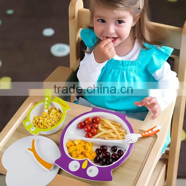 2016 Popular and Hot Sell Unbreakable Bpa Free pp Sectioned Plate Kids Melamine Dinner Set photo-2