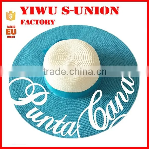 Wholesale Custom Printed Ladies Elegant Summer Beach Sombrero Big Brim Straw Hats