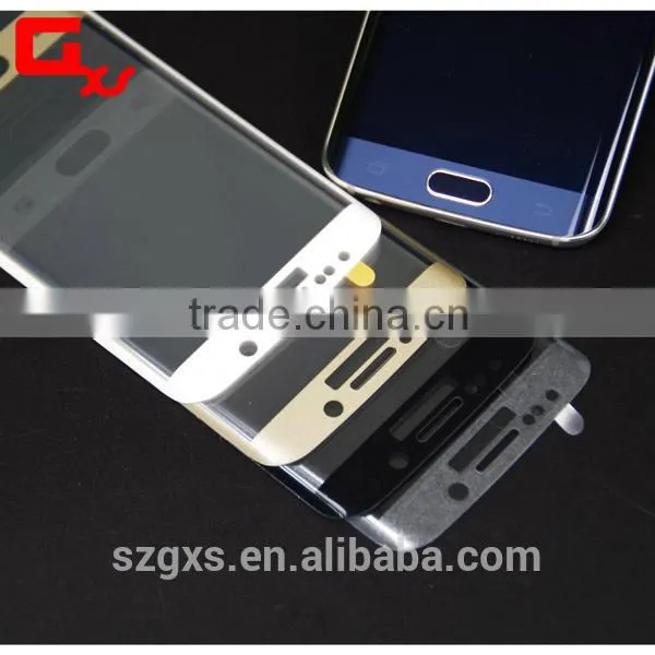 Mobile Phone Accessories For Samsung 3D Silk-screen Curved Edge Tempered Glass Protector For S6 Edge photo-2