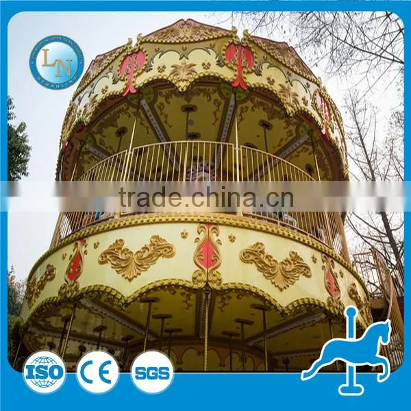 Chrismas Discount! China Manufacturer Fiberglass Theme Park Amusement Double Decker Merry go Round Carousel Rides for Sale photo-6