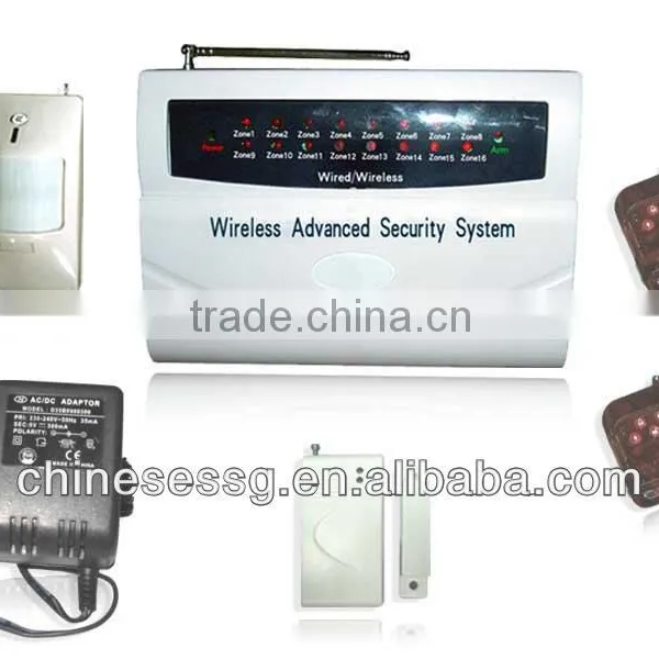 16 LED zone PSTN fire security alarm auto dial out stored phone numbers via land line on emergency