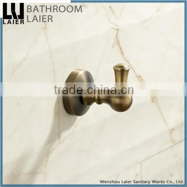 Simple Modern Kitchen Zinc Alloy Antique Bronze Finishing Bathroom Sanitary Items Wall Mounted Double Robe Hook photo-4