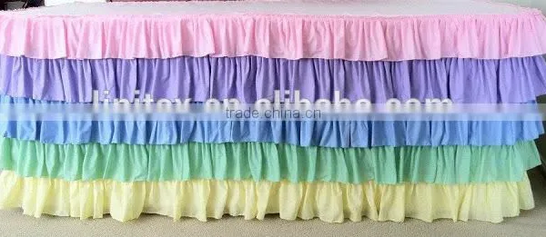 Polyester Rainbow Table Skirts Table Cover photo-2