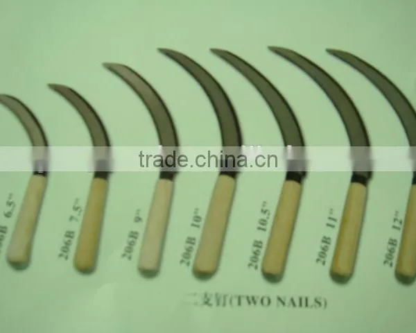 Steel Head Sickle With Wooden Handle