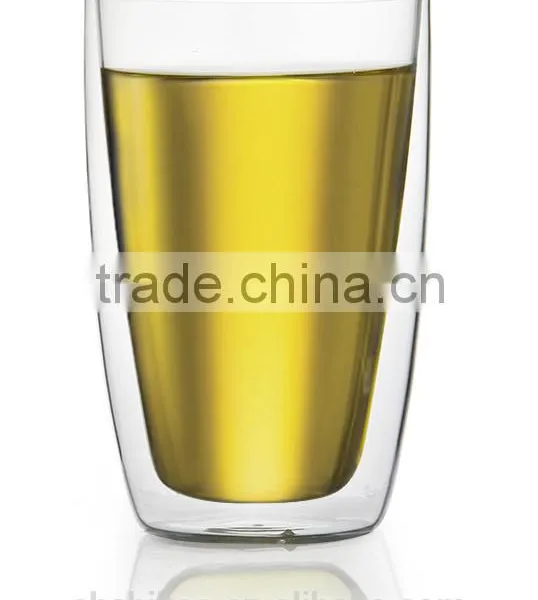 Heat Resistant Transparent Double Walled Pyrex Coffee Glass Mug photo-2