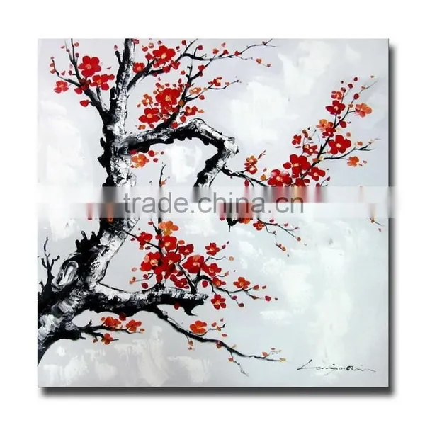 Modern Canvas Flower White Black Red Painting photo-3
