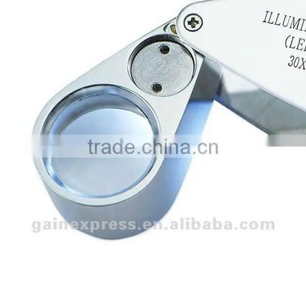 Portable 30x Magnifying Optical Glass LED Light Jeweler Identifier Tool Loupe photo-3