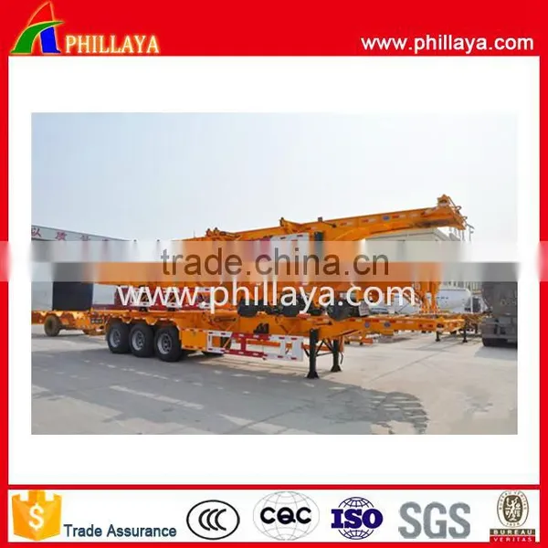 Africa 20ft 53ft 40 Feet 3 Axles 40ft Skeleton Trailer for Transport Container photo-4
